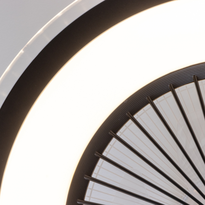Brilagi - LED Aptumšojama lampa ar ventilatoru RONDA LED/48W/230V 3000-6000K melna + tālvadības pults
