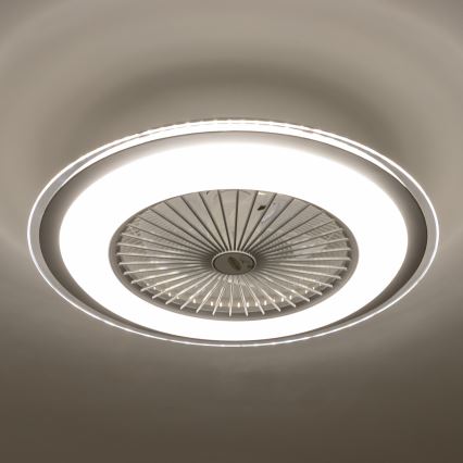 Brilagi - LED Aptumšojama lampa ar ventilatoru RONDA LED/48W/230V 3000-6000K sudraba + tālvadības pults