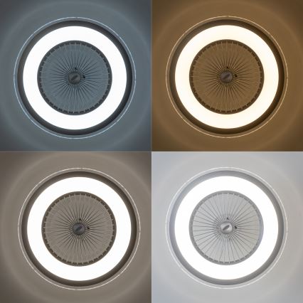 Brilagi - LED Aptumšojama lampa ar ventilatoru RONDA LED/48W/230V 3000-6000K sudraba + tālvadības pults