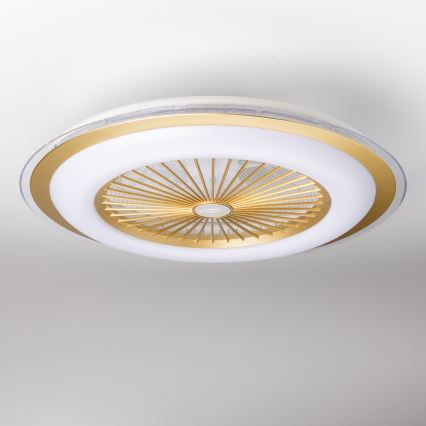 Brilagi - LED Aptumšojama lampa ar ventilatoru RONDA LED/48W/230V 3000-6000K zelta + tālvadības pults