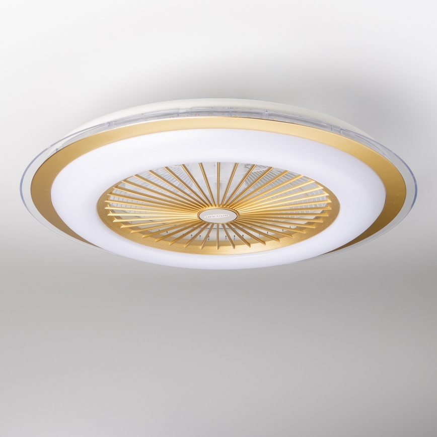 Brilagi - LED Aptumšojama lampa ar ventilatoru RONDA LED/48W/230V 3000-6000K zelta + tālvadības pults