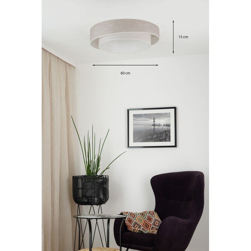 Brilagi - LED Aptumšojama griestu lampa DOVER SHINE LED/24W/230V 3000/4000/6500K pelēka/krēmkrāsa + tālvadības pults