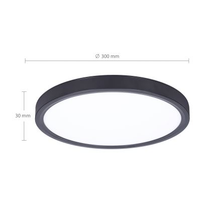Brilagi - LED Aptumšojama griestu lampa ESTELA LED/36W/230V 3000-6500K ø 30 cm melna + tālvadības pults