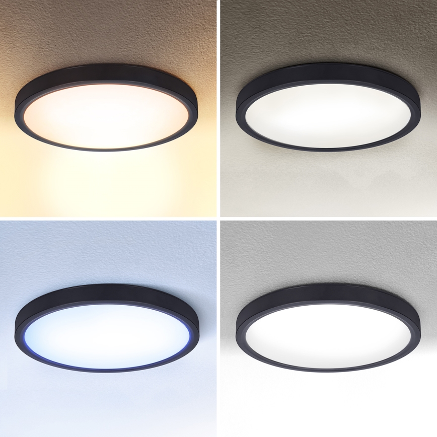 Brilagi - LED Aptumšojama griestu lampa ESTELA LED/48W/230V 3000-6500K ø 40 cm melna + tālvadības pults