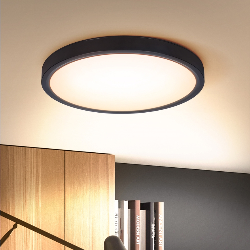 Brilagi - LED Aptumšojama griestu lampa ESTELA LED/48W/230V 3000-6500K ø 40 cm melna + tālvadības pults