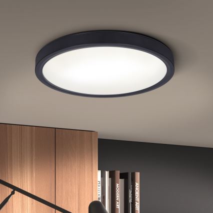 Brilagi - LED Aptumšojama griestu lampa ESTELA LED/48W/230V 3000-6500K ø 40 cm melna + tālvadības pults