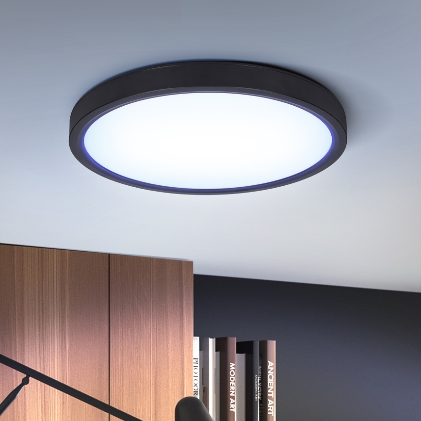 Brilagi - LED Aptumšojama griestu lampa ESTELA LED/48W/230V 3000-6500K ø 40 cm melna + tālvadības pults