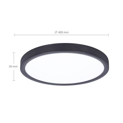 Brilagi - LED Aptumšojama griestu lampa ESTELA LED/48W/230V 3000-6500K ø 40 cm melna + tālvadības pults