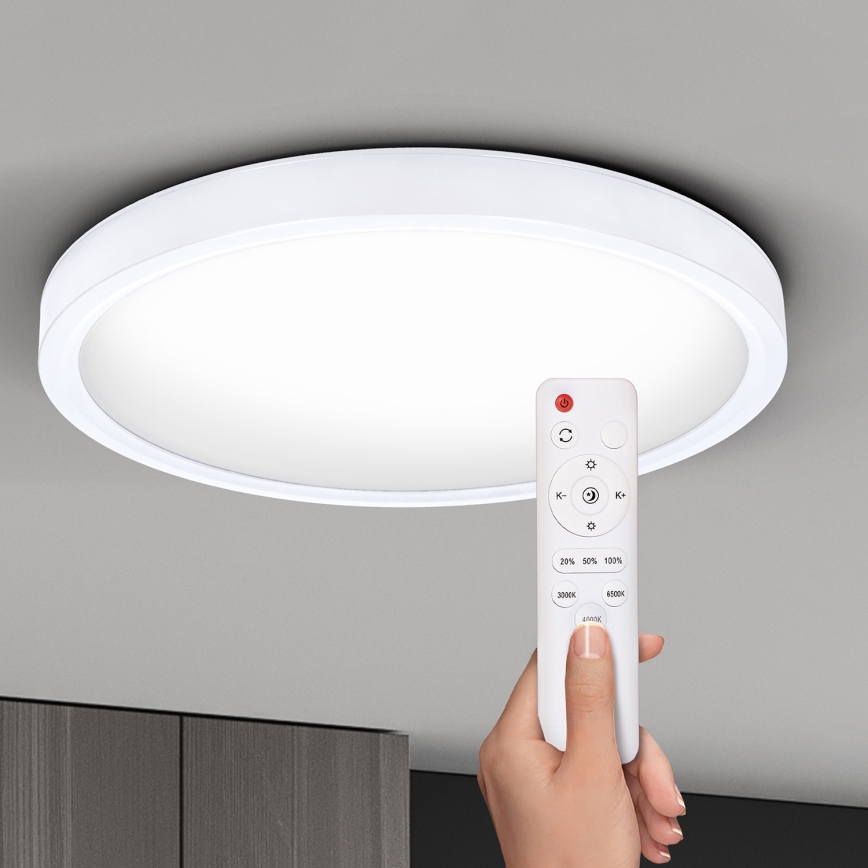 Brilagi - LED Aptumšojama griestu lampa ESTELA LED/48W/230V 3000-6500K ø 40 cm balta + tālvadības pults