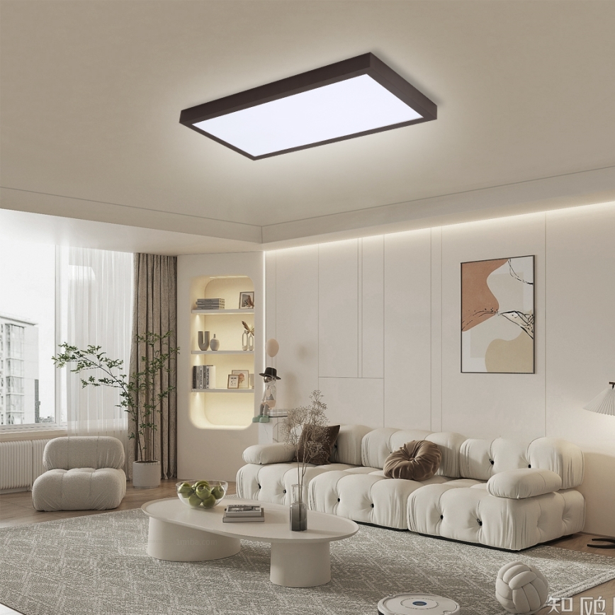 Brilagi - LED Aptumšojama vannas istabas griestu lampa FRAME SMART LED/30W/230V 30x60 cm 3000-6000K  IP44 melna  + tālvadības pults