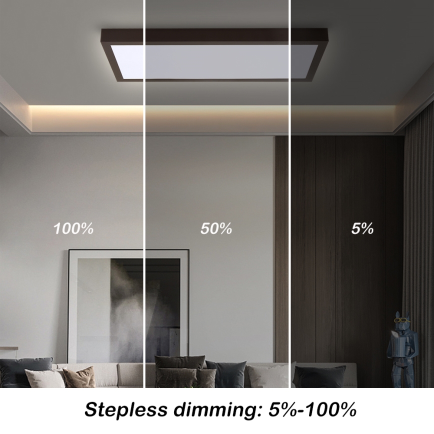 Brilagi - LED Aptumšojama vannas istabas griestu lampa FRAME SMART LED/30W/230V 30x60 cm 3000-6000K  IP44 melna  + tālvadības pults
