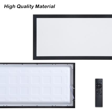 Brilagi - LED Aptumšojama vannas istabas griestu lampa FRAME SMART LED/30W/230V 30x60 cm 3000-6000K  IP44 melna  + tālvadības pults