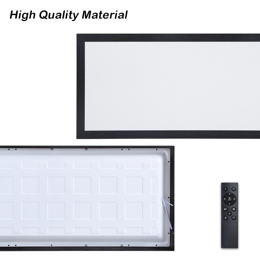 Brilagi - LED Aptumšojama vannas istabas griestu lampa FRAME SMART LED/30W/230V 30x60 cm 3000-6000K  IP44 melna  + tālvadības pults