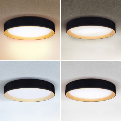 Brilagi - LED Aptumšojama griestu lampa LARIOS LED/60W/230V 3000-6500K ø 49 cm melna + tālvadības pults