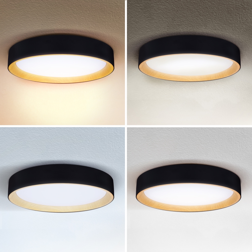 Brilagi - LED Aptumšojama griestu lampa LARIOS LED/60W/230V 3000-6500K ø 49 cm melna + tālvadības pults