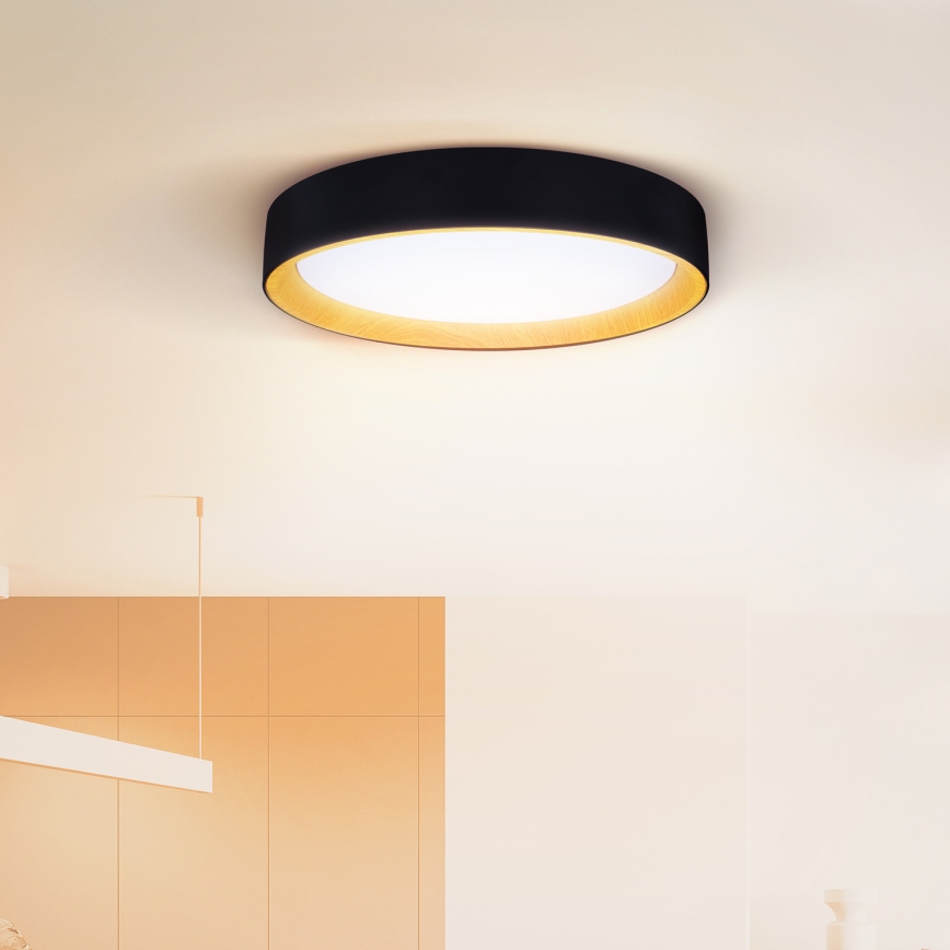 Brilagi - LED Aptumšojama griestu lampa LARIOS LED/60W/230V 3000-6500K ø 49 cm melna + tālvadības pults