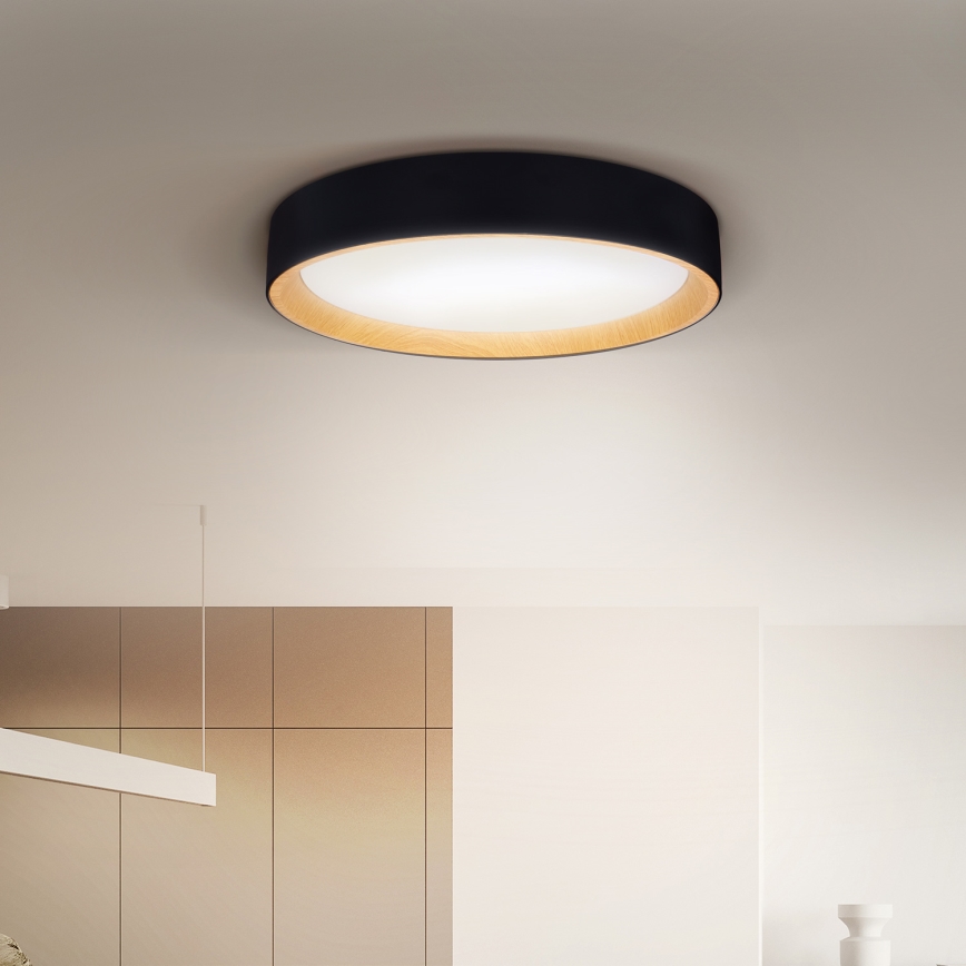 Brilagi - LED Aptumšojama griestu lampa LARIOS LED/60W/230V 3000-6500K ø 49 cm melna + tālvadības pults