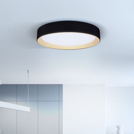 Brilagi - LED Aptumšojama griestu lampa LARIOS LED/60W/230V 3000-6500K ø 49 cm melna + tālvadības pults