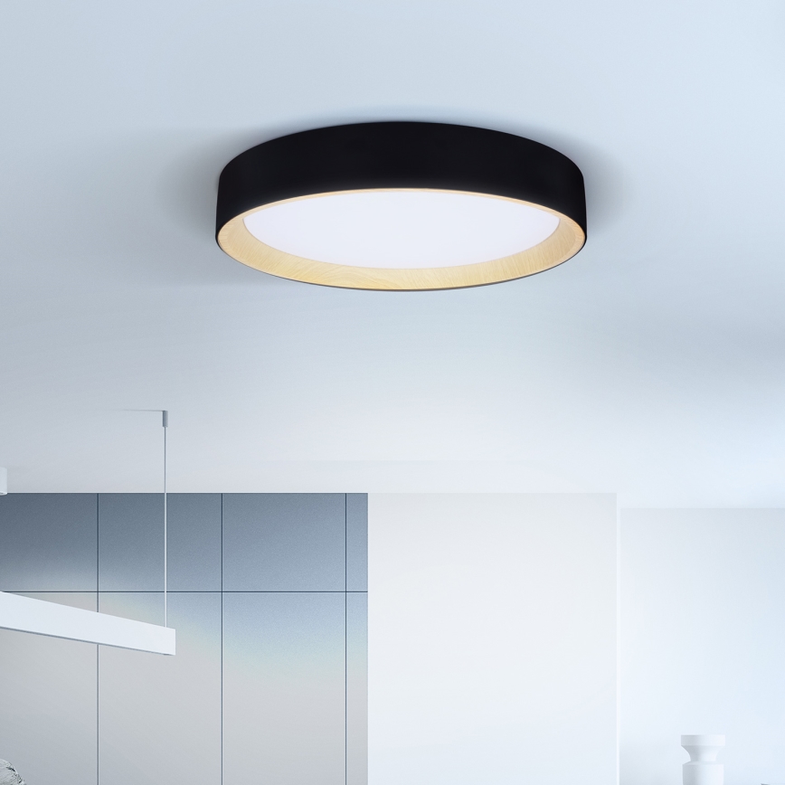 Brilagi - LED Aptumšojama griestu lampa LARIOS LED/60W/230V 3000-6500K ø 49 cm melna + tālvadības pults