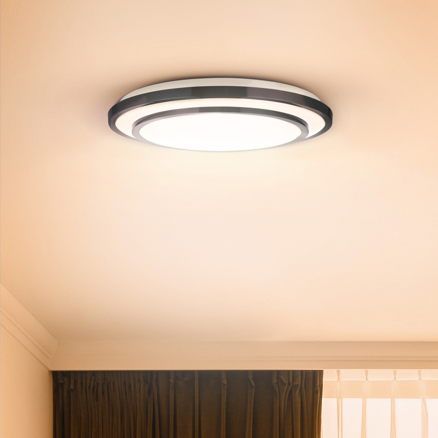 Brilagi - LED Aptumšojama griestu lampa LUCIANO LED/48W/230V 3000-6500K ø 39 cm melna + tālvadības pults
