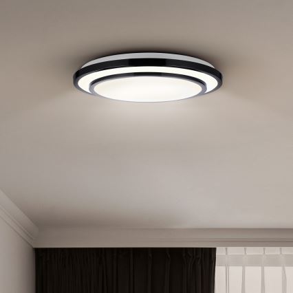 Brilagi - LED Aptumšojama griestu lampa LUCIANO LED/48W/230V 3000-6500K ø 39 cm melna + tālvadības pults