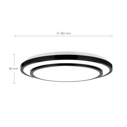 Brilagi - LED Aptumšojama griestu lampa LUCIANO LED/48W/230V 3000-6500K ø 39 cm melna + tālvadības pults