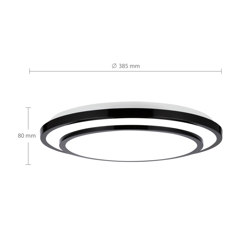 Brilagi - LED Aptumšojama griestu lampa LUCIANO LED/48W/230V 3000-6500K ø 39 cm melna + tālvadības pults