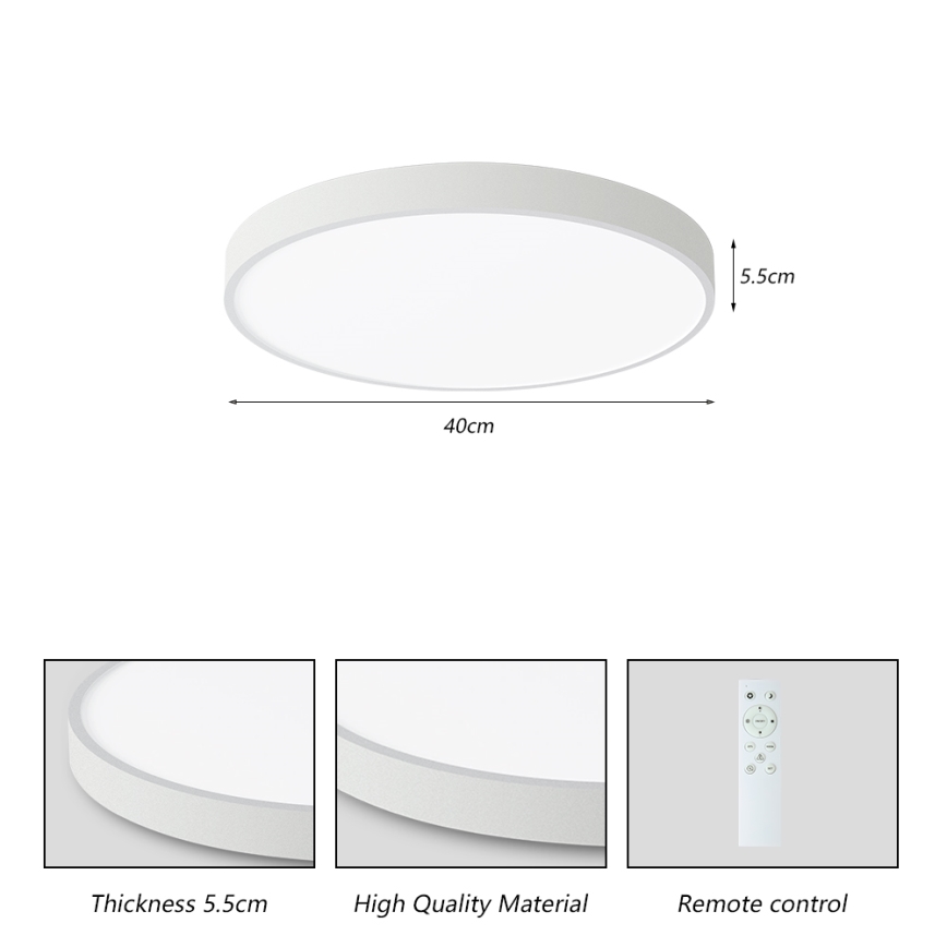 Brilagi - LED Aptumšojama griestu lampa POOL SMART LED/48W/230V 3000-6000K 40 cm + tālvadības pults balta
