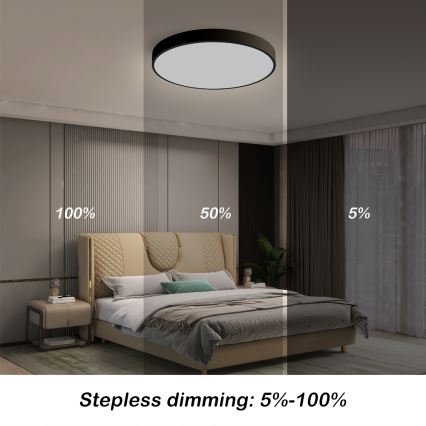 Brilagi - LED Aptumšojama griestu lampa POOL SMART LED/48W/230V 40 cm 3000-6000K Wi-Fi Tuya + tālvadības pults melna
