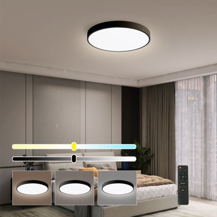 Brilagi - LED Aptumšojama griestu lampa POOL SMART LED/48W/230V 40 cm 3000-6000K Wi-Fi Tuya + tālvadības pults melna