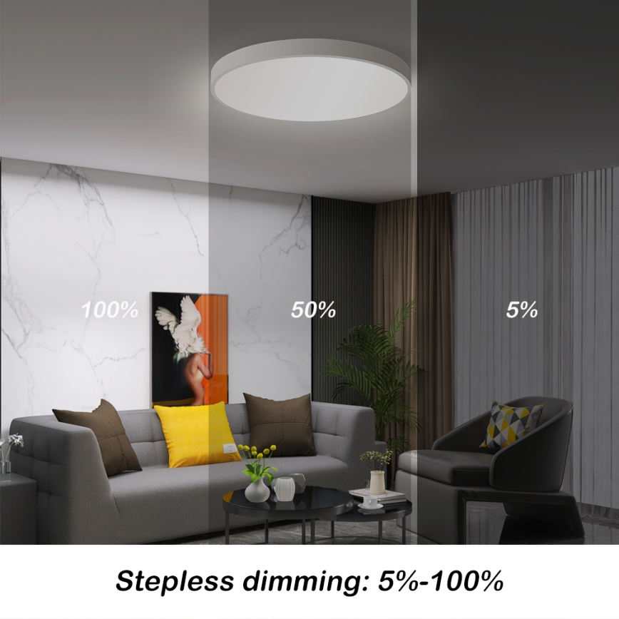 Brilagi - LED Aptumšojama griestu lampa POOL SMART LED/60W/230V 50 cm 3000-6000K Wi-Fi Tuya + tālvadības pults balta
