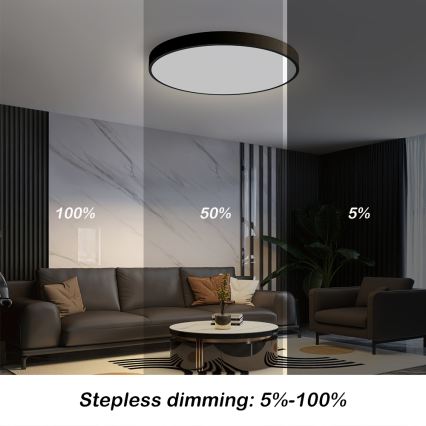 Brilagi - LED Aptumšojama griestu lampa POOL SMART LED/60W/230V 50 cm 3000-6000K Wi-Fi Tuya + tālvadības pults melna