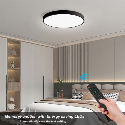 Brilagi - LED Aptumšojama griestu lampa POOL SMART LED/60W/230V 50 cm 3000-6000K Wi-Fi Tuya + tālvadības pults melna