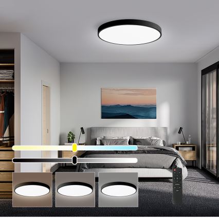 Brilagi - LED Aptumšojama griestu lampa POOL SMART LED/60W/230V 50 cm 3000-6000K Wi-Fi Tuya + tālvadības pults melna