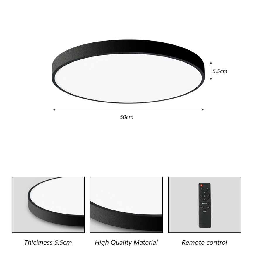 Brilagi - LED Aptumšojama griestu lampa POOL SMART LED/60W/230V 50 cm 3000-6000K Wi-Fi Tuya + tālvadības pults melna