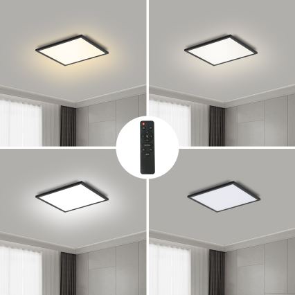 Brilagi - LED Aptumšojama griestu lampa SLIMFRAME LED/25W/230V 30x30 cm 3000-6000K melna + tālvadības pults