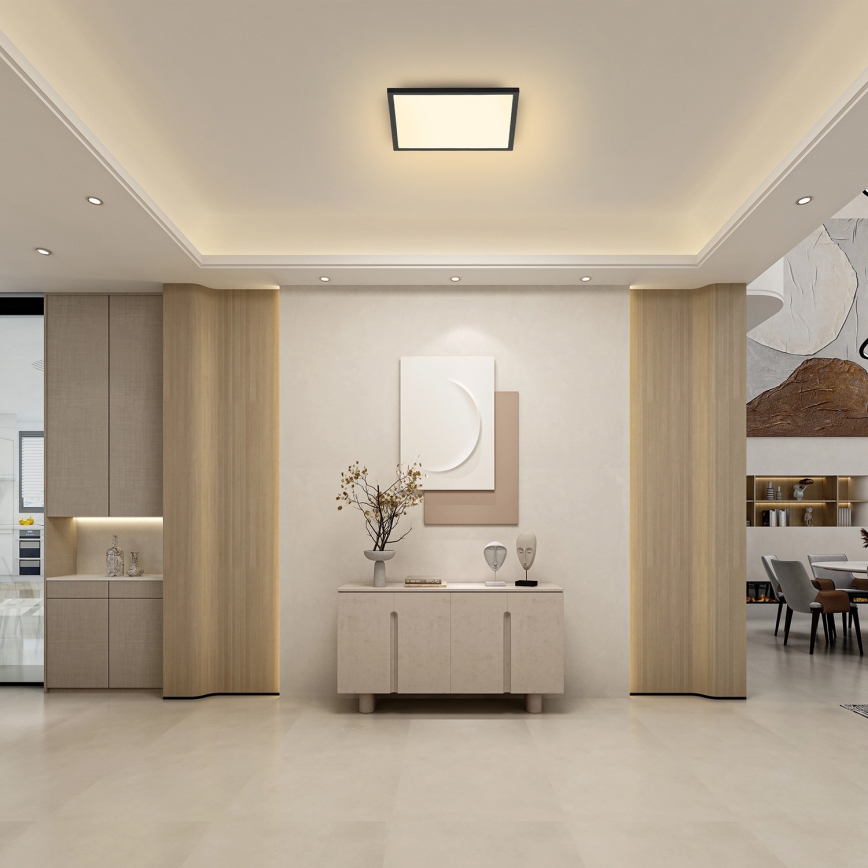 Brilagi - LED Aptumšojama griestu lampa SLIMFRAME LED/25W/230V 30x30 cm 3000-6000K melna + tālvadības pults
