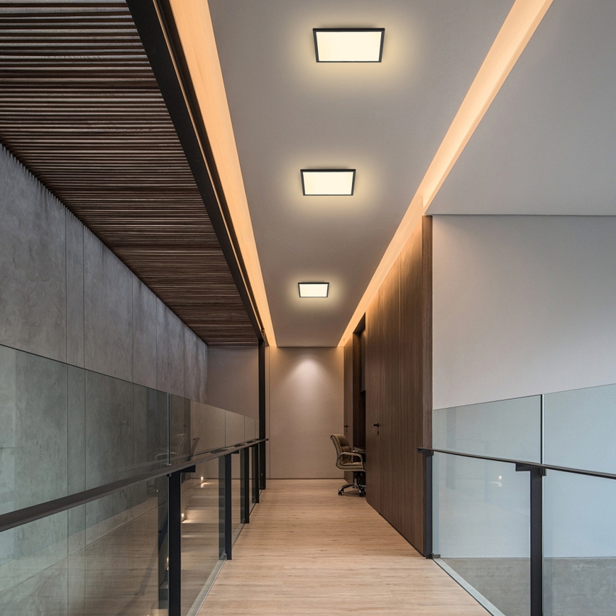 Brilagi - LED Aptumšojama griestu lampa SLIMFRAME LED/25W/230V 30x30 cm 3000-6000K melna + tālvadības pults