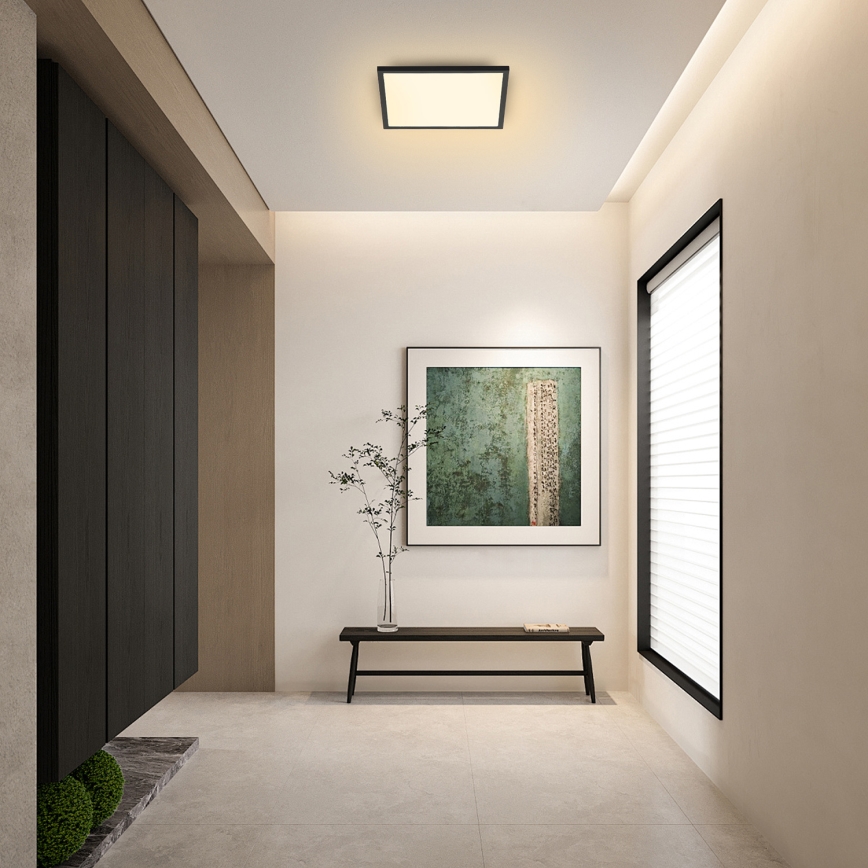 Brilagi - LED Aptumšojama griestu lampa SLIMFRAME LED/25W/230V 30x30 cm 3000-6000K melna + tālvadības pults