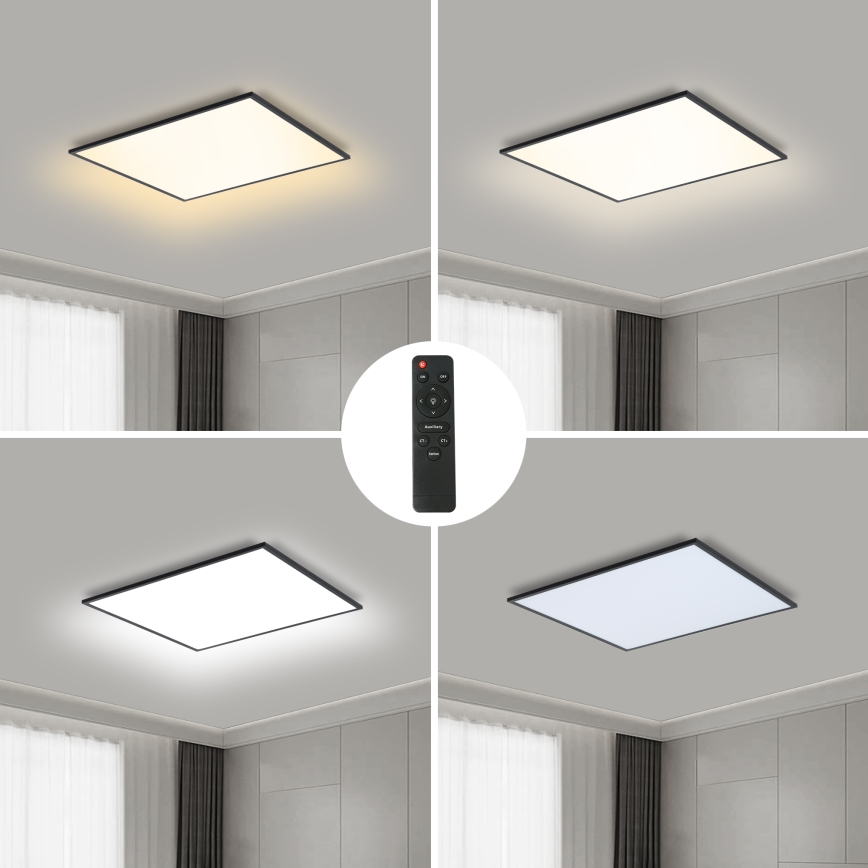Brilagi - LED Aptumšojama griestu lampa SLIMFRAME LED/36W/230V 45x45 cm 3000-6000K melna + tālvadības pults