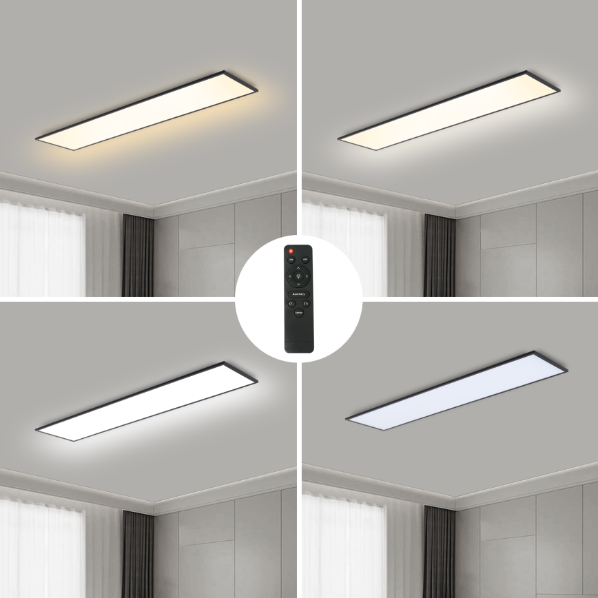 Brilagi - LED Aptumšojama griestu lampa SLIMFRAME LED/58W/230V 120x30 cm 3000-6000K melna + tālvadības pults