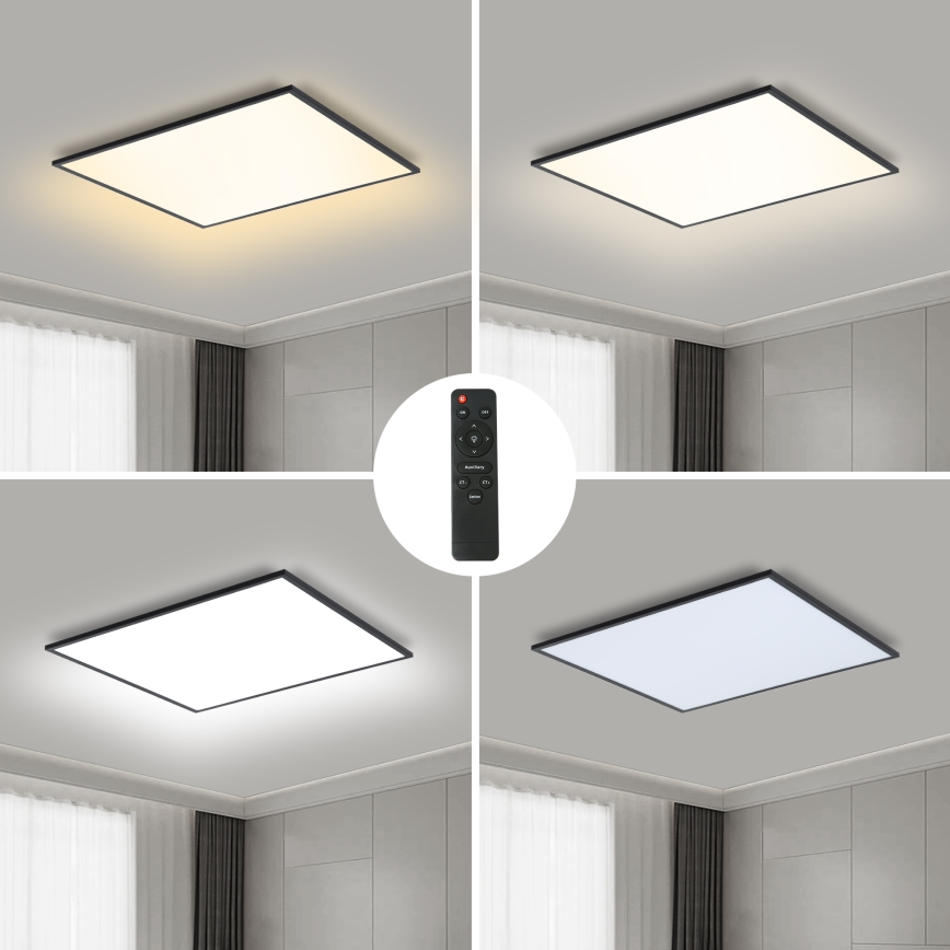 Brilagi - LED Aptumšojama griestu lampa SLIMFRAME LED/58W/230V 60x60 cm 3000-6000K melna + tālvadības pults