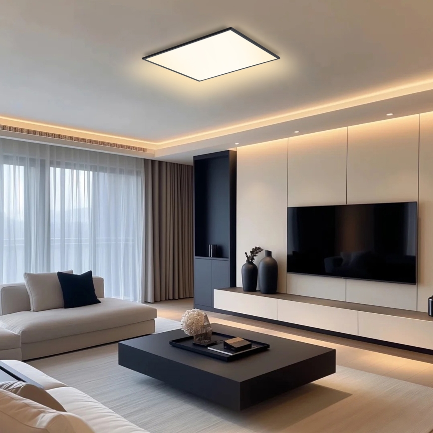 Brilagi - LED Aptumšojama griestu lampa SLIMFRAME LED/58W/230V 60x60 cm 3000-6000K melna + tālvadības pults