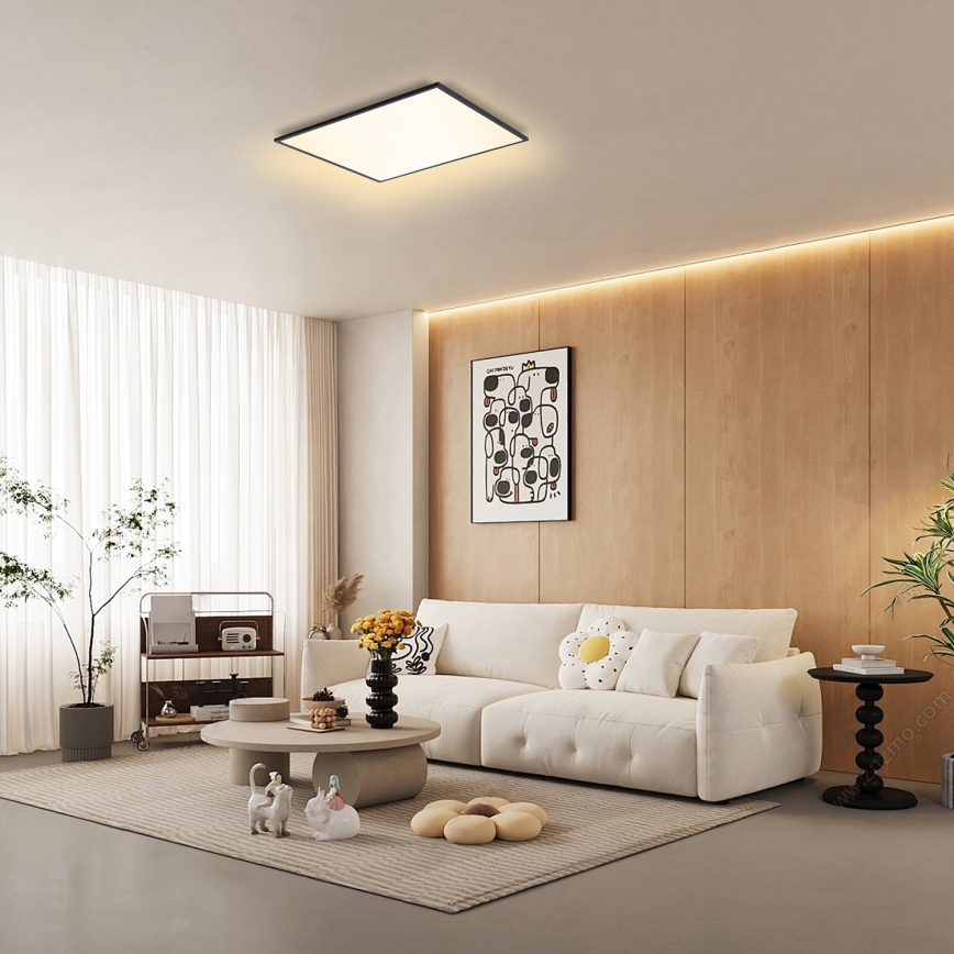 Brilagi - LED Aptumšojama griestu lampa SLIMFRAME LED/58W/230V 60x60 cm 3000-6000K melna + tālvadības pults