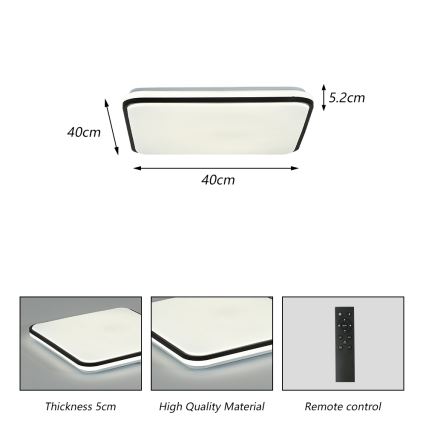 Brilagi - LED Aptumšojama griestu lampa SMART LED/28W/230V 3000-6000K 40x40 cm Wi-Fi Tuya + tālvadības pults