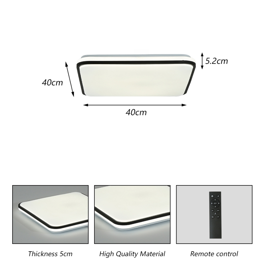 Brilagi - LED Aptumšojama griestu lampa SMART LED/28W/230V 3000-6000K 40x40 cm Wi-Fi Tuya + tālvadības pults