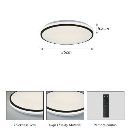 Brilagi - LED Aptumšojama griestu lampa SMART LED/28W/230V 3000-6000K d. 35 cm Wi-Fi Tuya + tālvadības pults