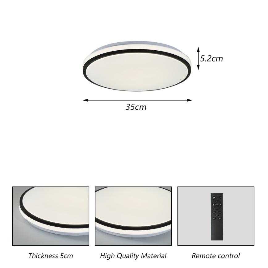 Brilagi - LED Aptumšojama griestu lampa SMART LED/28W/230V 3000-6000K d. 35 cm Wi-Fi Tuya + tālvadības pults