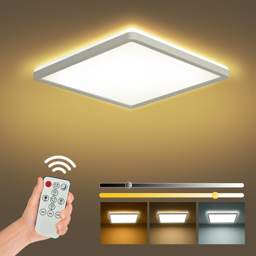 Brilagi - LED Aptumšojama griestu lampa ULTRA SLIM LED/18W/230V 2700-6500K 30x30 cm balta + tālvadības pults