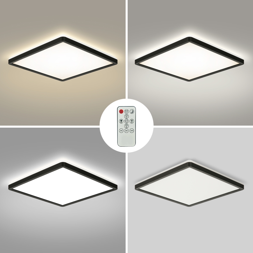Brilagi - LED Aptumšojama griestu lampa ULTRA SLIM LED/18W/230V 2700-6500K 30x30 cm melna + tālvadības pults